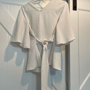 Elegant White Tie-Back Blouse
